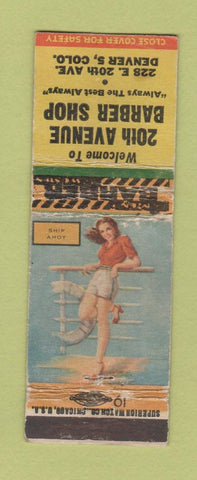 Matchbook Cover - 20th Avenue Barber Shp Denver Colorado WEAR