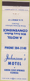 Matchbook Cover - Johnson's Motel Green Cove Springs FL