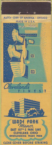 Matchbook Cover - Wade Park Manor Cleveland OH