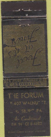 Matchbook Cover - The Forum Harrisburg PA WORN