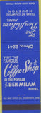 Matchbook Cover - Ben Milan Hotel Hosuton TX