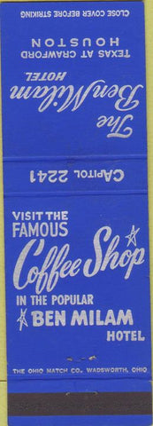 Matchbook Cover - Ben Milan Hotel Hosuton TX