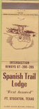 Matchbook Cover - Spanish Trail Lodge Fort Stockton TX