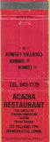 Matchbook Cover - Arcadia Restaurant Manchster CT