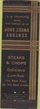 Matchbook Cover - Century Sweet Shop Rochester NY