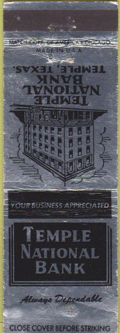 Matchbook Cover - Temple National Bank  TX