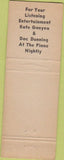 Matchbook Cover - The Grotto Eastwood Syracuse NY