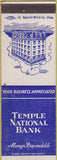 Matchbook Cover - Temple National Bank  TX