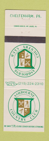 Matchbook Cover - Ashbourne Country Club Cheltenham PA