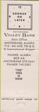 Matchbook Cover - Valley Bank Palmer AK Alaska Flag