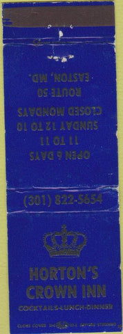 Matchbook Cover - Norton's Crown Inn Easton MD
