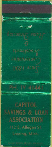 Matchbook Cover - Capitol Savings Loan Lansing MI