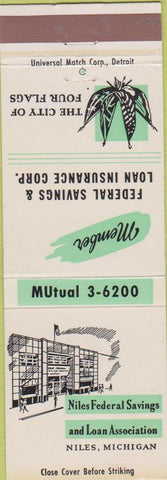 Matchbook Cover - Niles Federal Savings Loan MI