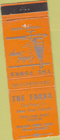 Matchbook Cover - The Forks Willow Creek CA