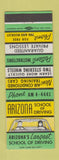 Matchbook Cover - Arizona Driving Schools Phoenix Scottsdale Tempe Mesa AZ