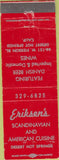 Matchbook Cover - Eriksen's Desert Hot Springs CA WORN