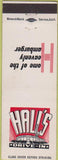 Matchbook Cover - Hall's Drive In Hamburgers?