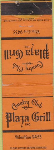 Matchbook Cover - Country Club Plaza Grill NO TOWN