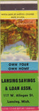 Matchbook Cover - Lansing Savings Loan Lansing MI
