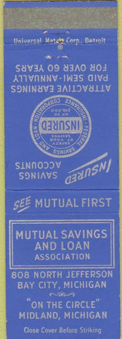Matchbook Cover - Mutual Savings Loan Midland MI
