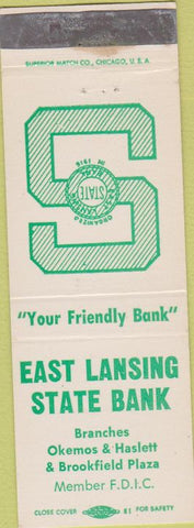 Matchbook Cover - East Lansing State Bank MI