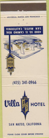 Matchbook Cover - Villa Hotel San Mateo CA