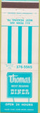 Matchbook Cover - Thomas Diner West Reading PA