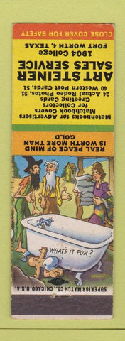 Matchbook Cover - Art Steiner Sales Matches Fort Worth TX hillbilly