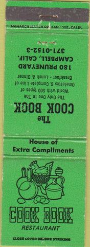 Matchbook Cover - Cook Book Restaurant Campbell CA