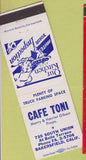 Matchbook Cover - Cafe Toni Bakersfield CA