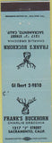 Matchbook Cover - Frank's Buckhorn Sacramento CA