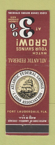 Matchbook Cover - Atlantic Federal Savings Fort Lauderdale FL