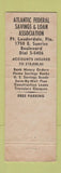 Matchbook Cover - Atlantic Federal Savings Fort Lauderdale FL