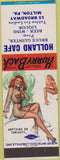 Matchbook Cover - Holland Cafe Milton PA pinup