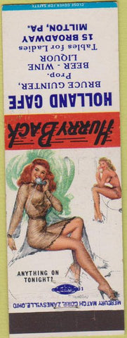 Matchbook Cover - Holland Cafe Milton PA pinup