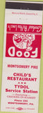 Matchbook Cover - Child's Restaurant Tydol oil gas Montgomery PA