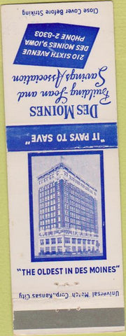 Matchbook Cover - Des Moines Building Loan IA