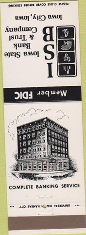 Matchbook Cover - Iowa State Bank Iowa City IA