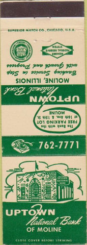 Matchbook Cover - uptown National Bank Moline IL