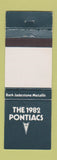 Matchbook Cover - 1982 Pontiac Dark Jadestone Metallic