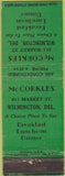 Matchbook Cover - McCorkles Wilmington DE restaurant