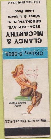 Matchbook Cover - McCarthy Restaurant Brooklyn NY pinup WEAR
