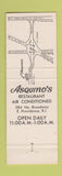 Matchbook Cover - Asquino's Restaurant East Providence RI