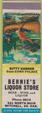 Matchbook Cover - Bernie's Liquor Store Mitchell SD
