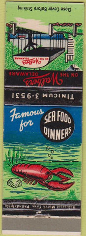 Matchbook Cover - Walber's on the Delaware seafood