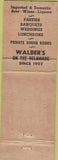 Matchbook Cover - Walber's on the Delaware seafood