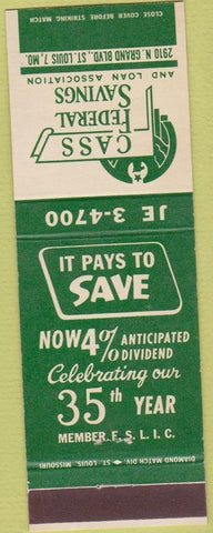 Matchbook Cover - Cass Federal Savings ST Louis MO