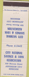 Matchbook Cover - City National Savings Loan Jefferson City MO
