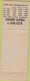 Matchbook Cover - Lebanon Savings Loan MO