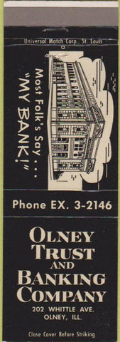 Matchbook Cover - Olney Trust Banking Co Olney IL
